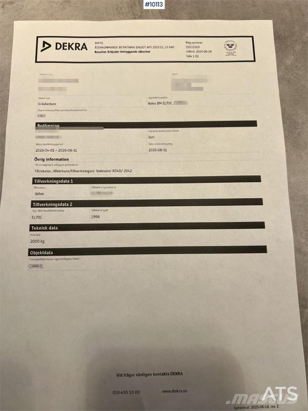 Volvo BM BM EL70C Baggerlader