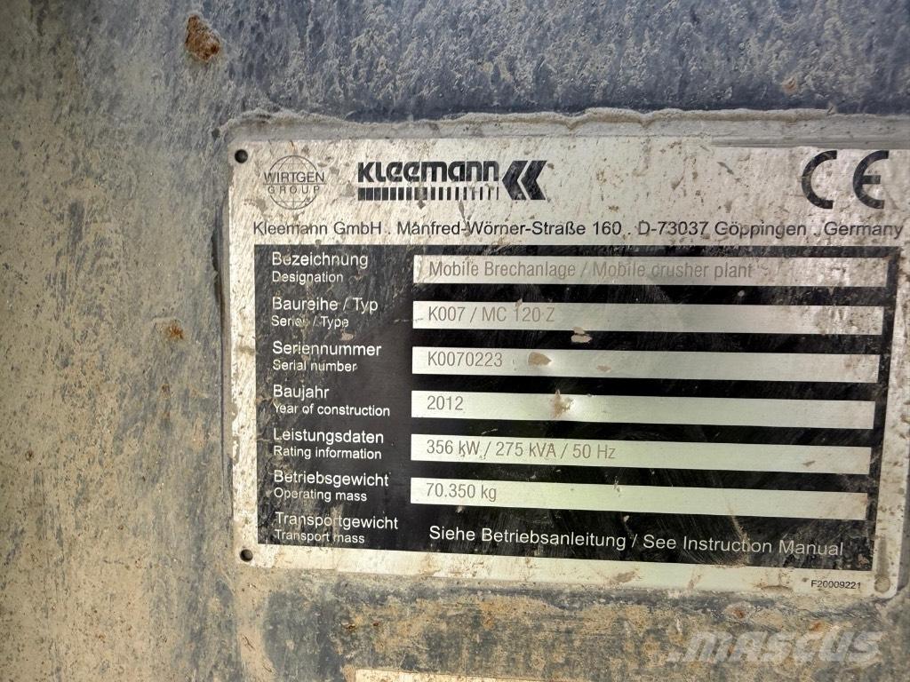 Kleemann MC120Z Mobile Brecher