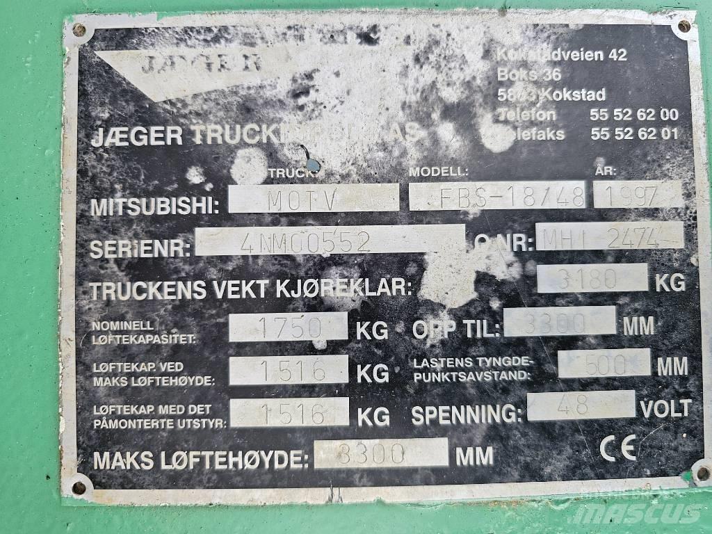 Mitsubishi FBS 18/48 Elektrische heftrucks