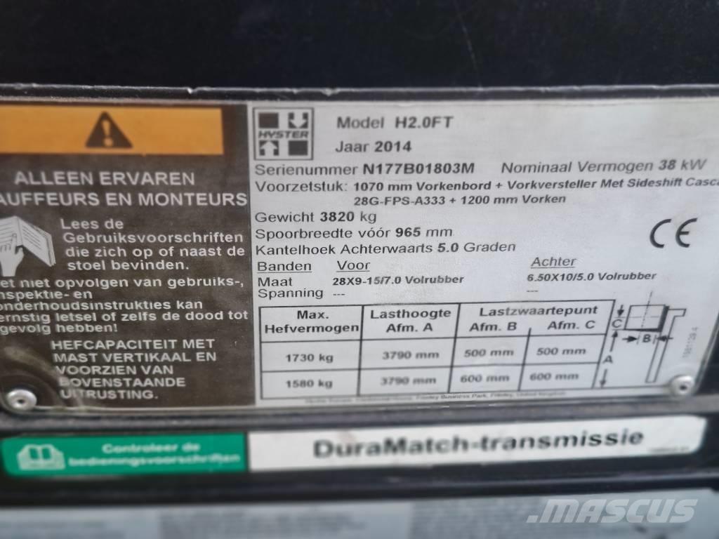 Hyster H 2.0 FT LPG heftrucks