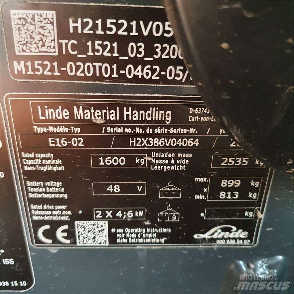Linde E16 Elektrische heftrucks