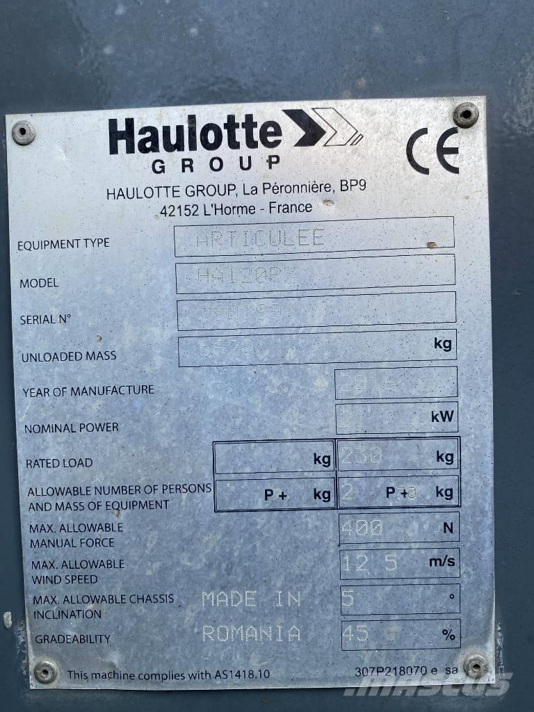 Haulotte HA 120 P Gelenkteleskoparbeitsbühnen