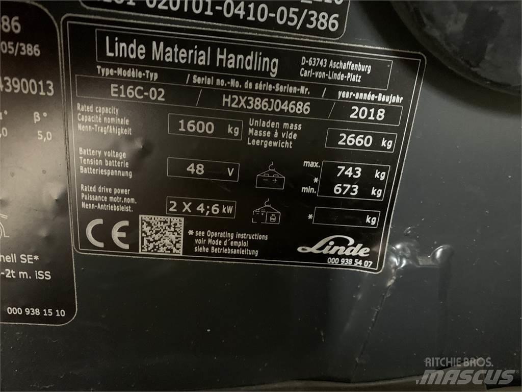 Linde E16C Elektrische heftrucks