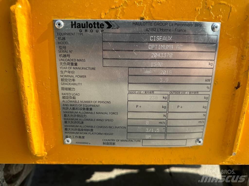 Haulotte OPTIMUM 8 Scheren-Arbeitsbühnen