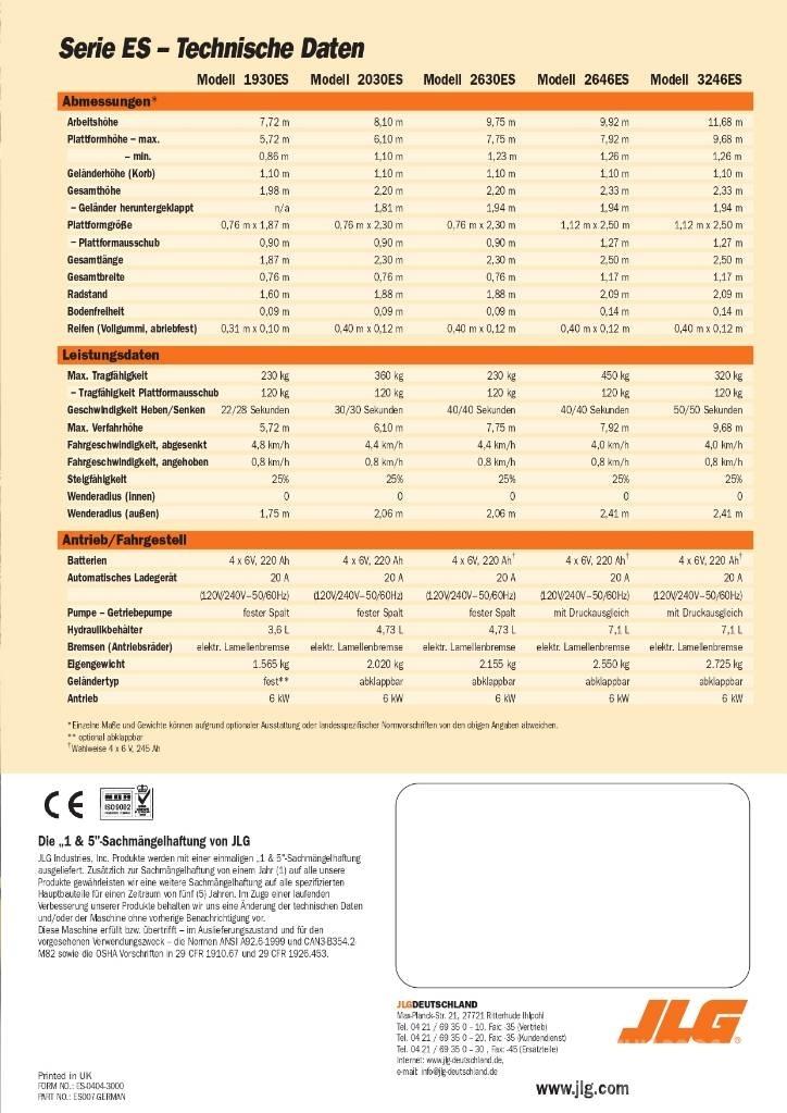 JLG 2030 ES Scheren-Arbeitsbühnen