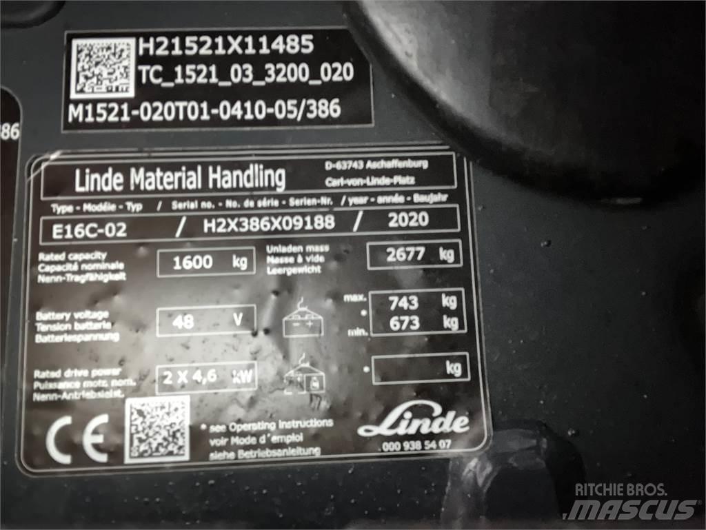 Linde E16C Elektrische heftrucks
