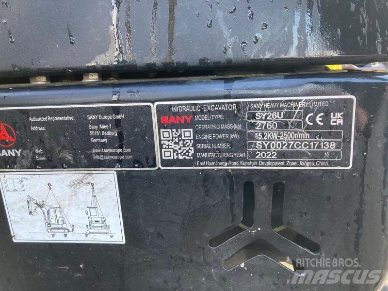 Sany SY26U Minibagger < 7t