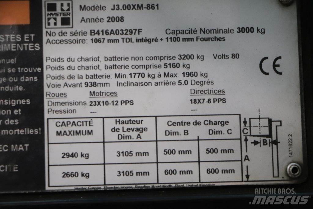 Hyster J3.00XM Elektrische heftrucks