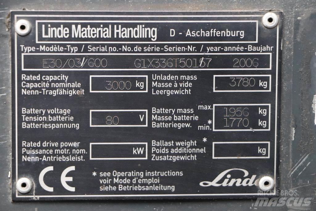 Linde E30S-03/600 Elektrische heftrucks