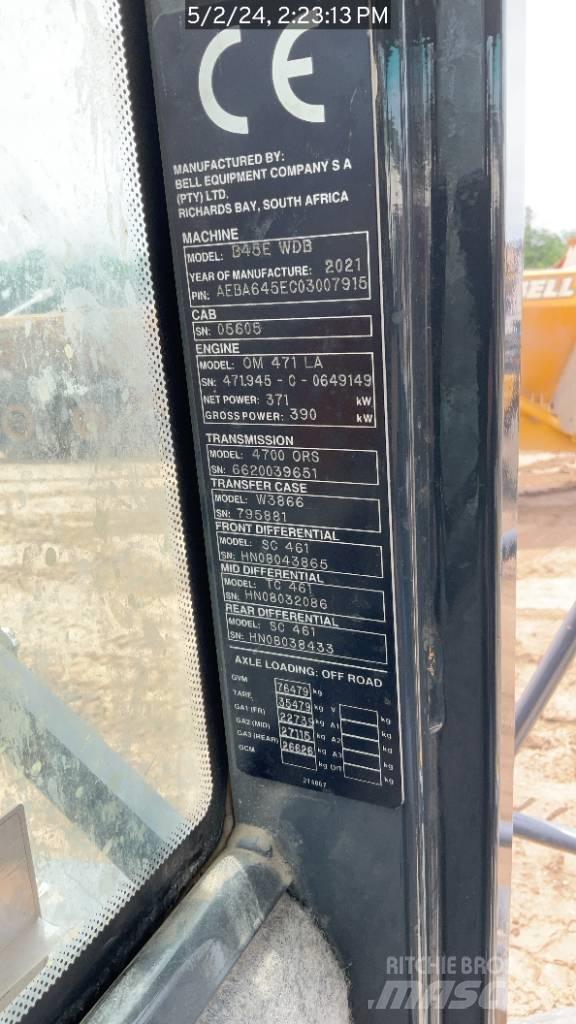 Bell B45E Dumper - Knickgelenk