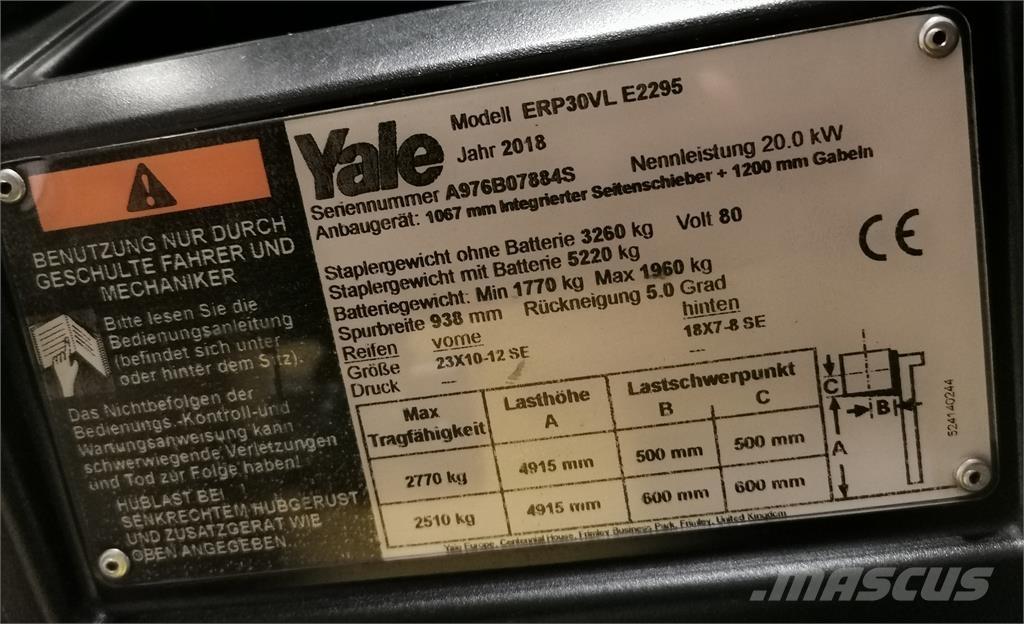 Yale ERP30VL Elektrische heftrucks