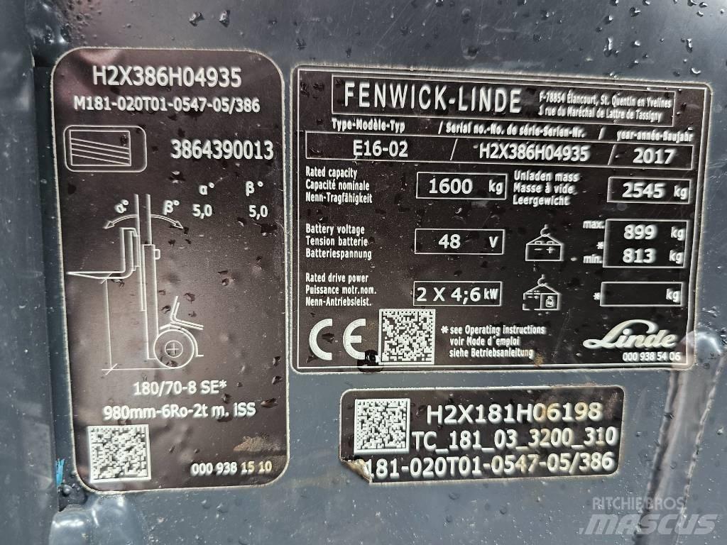 Linde E16 -02 Elektrische heftrucks