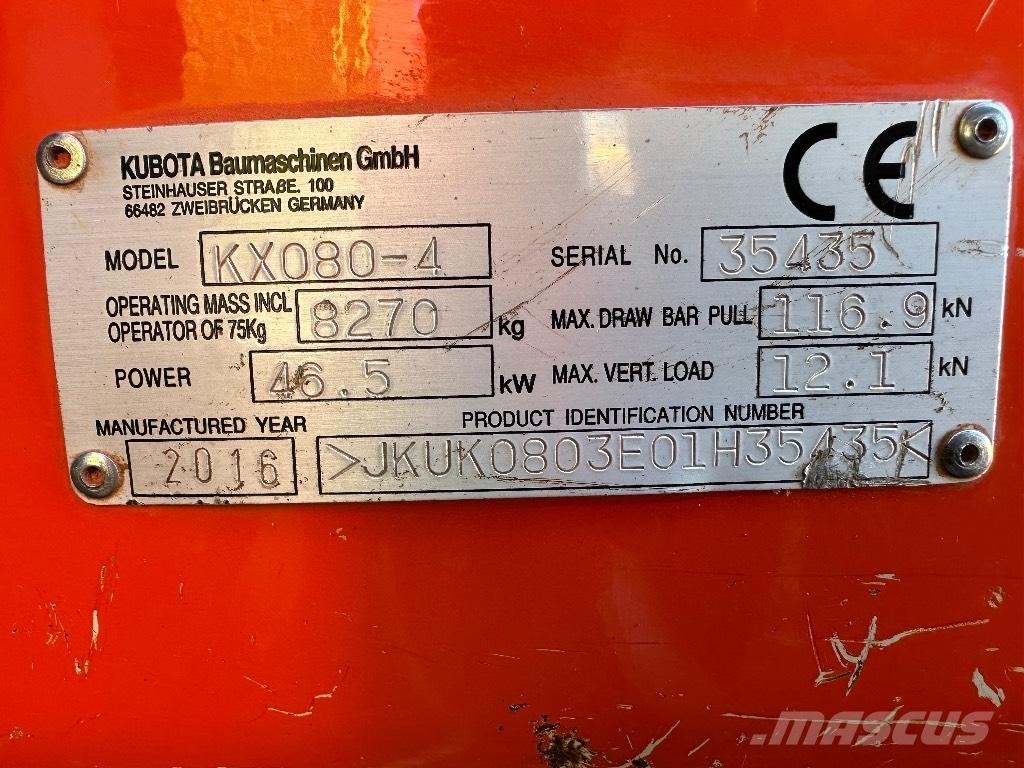 Kubota KX 080-4 Minibagger < 7t