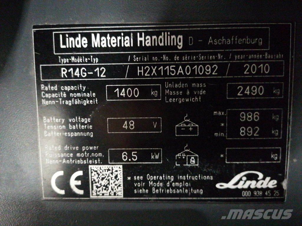 Linde R14G-12 Schubmaststapler
