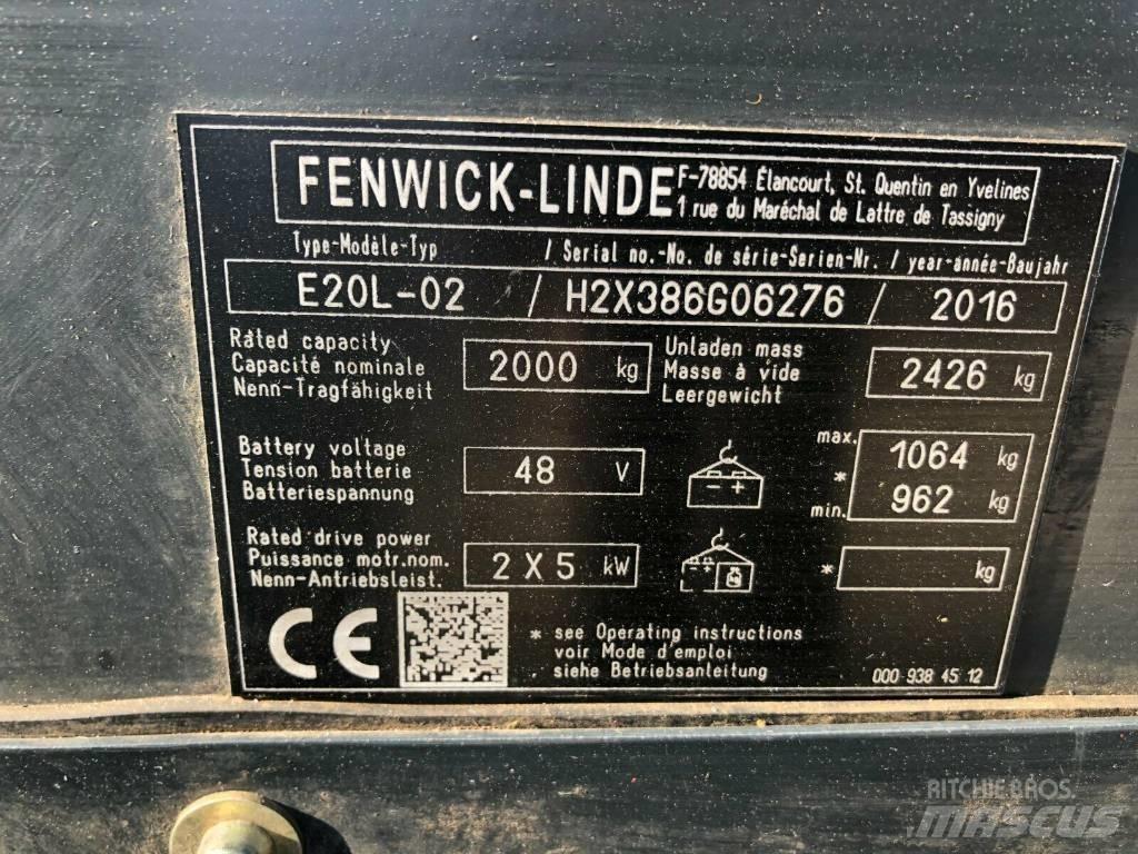 Linde E 20 L-02 Elektrische heftrucks