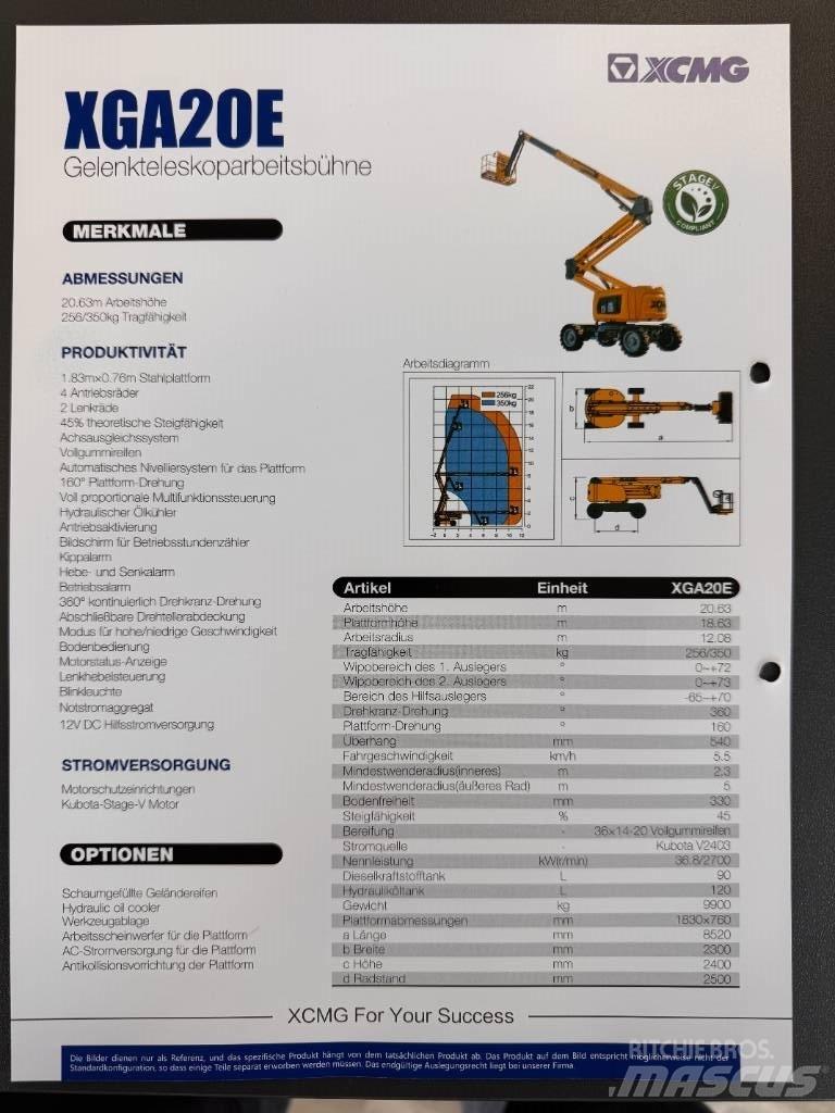 XCMG XGA 20 E Gelenkteleskoparbeitsbühnen