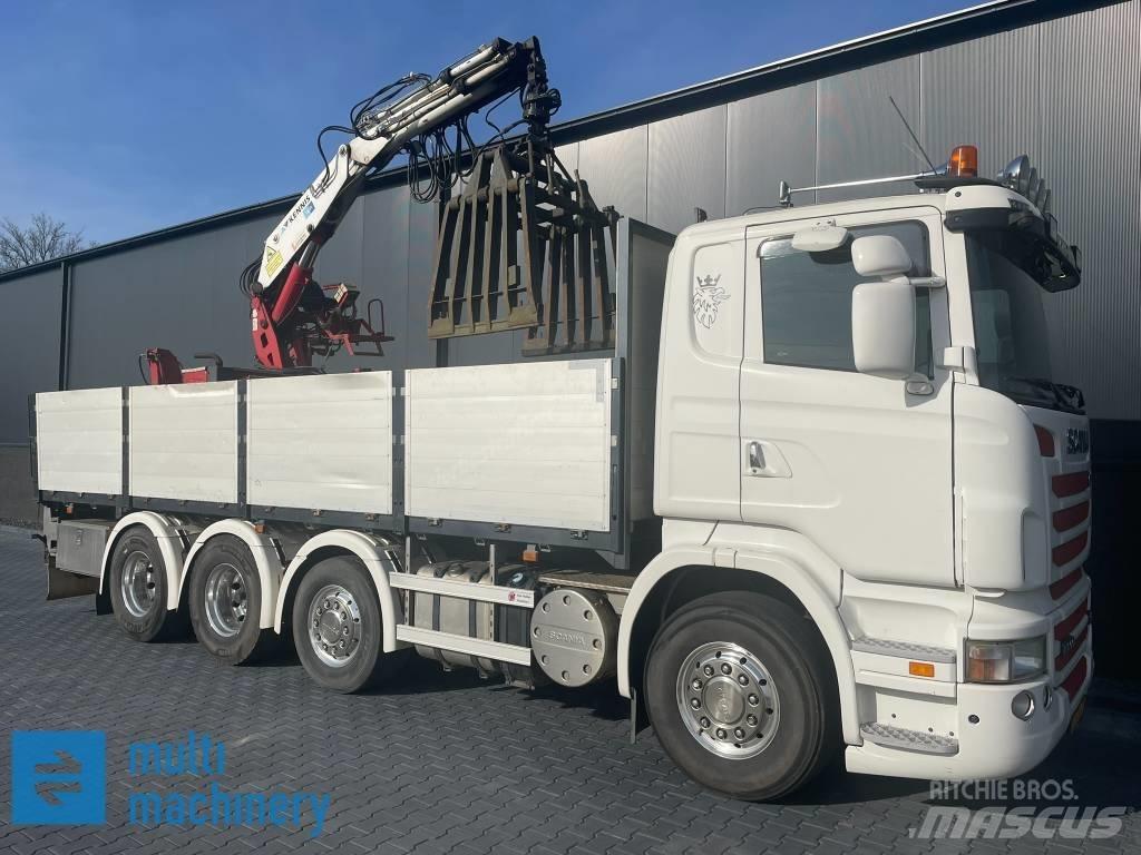 Scania R500 V8 Pritschenwagen/Pritschenwagen mit Seitenklappe