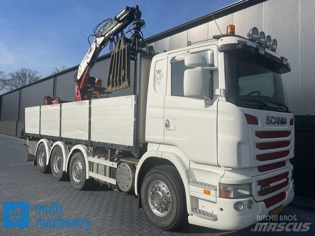 Scania R500 V8 Pritschenwagen/Pritschenwagen mit Seitenklappe