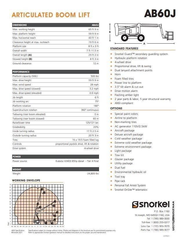 Snorkel AB60J Gelenkteleskoparbeitsbühnen
