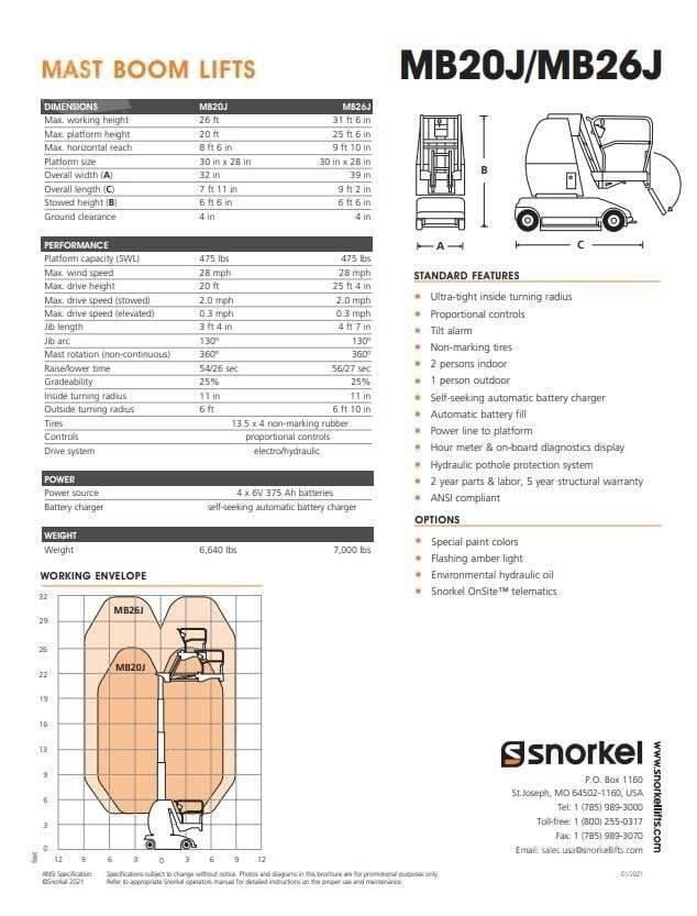 Snorkel MB26J Personenaufzüge