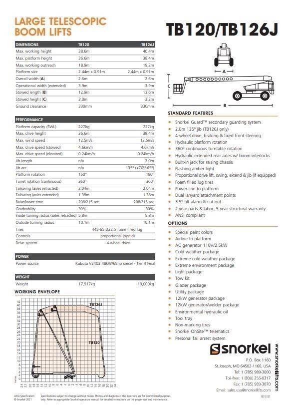 Snorkel TB120 Teleskopbühnen