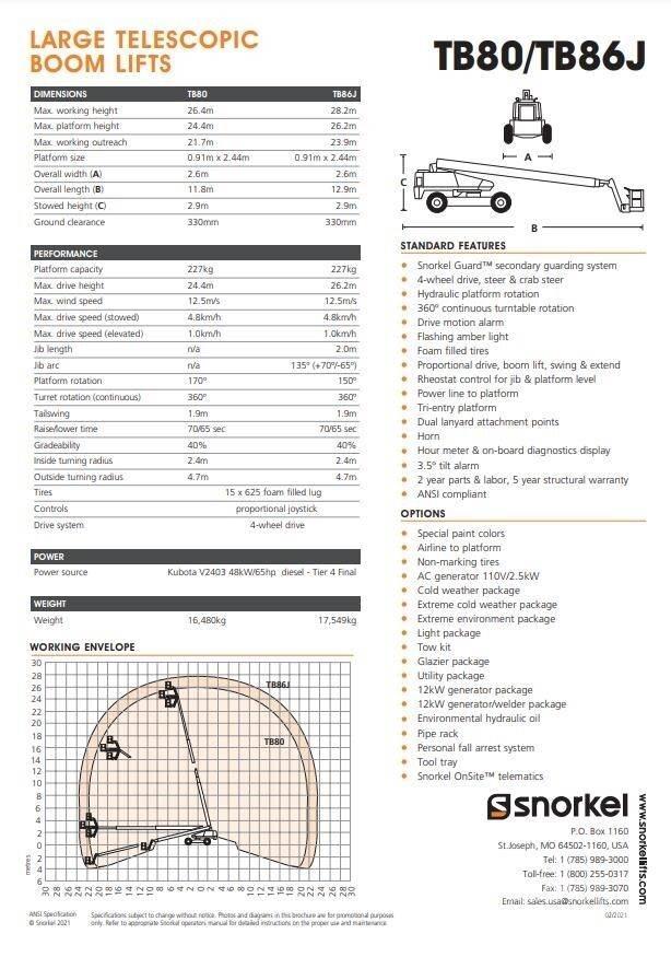Snorkel TB86J Teleskopbühnen