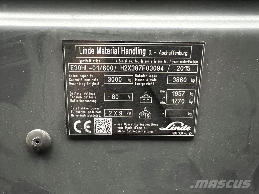 Linde E30/600HL Elektrische heftrucks