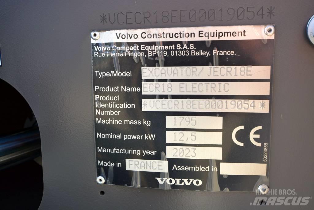 Volvo ECR18 electric Minibagger < 7t