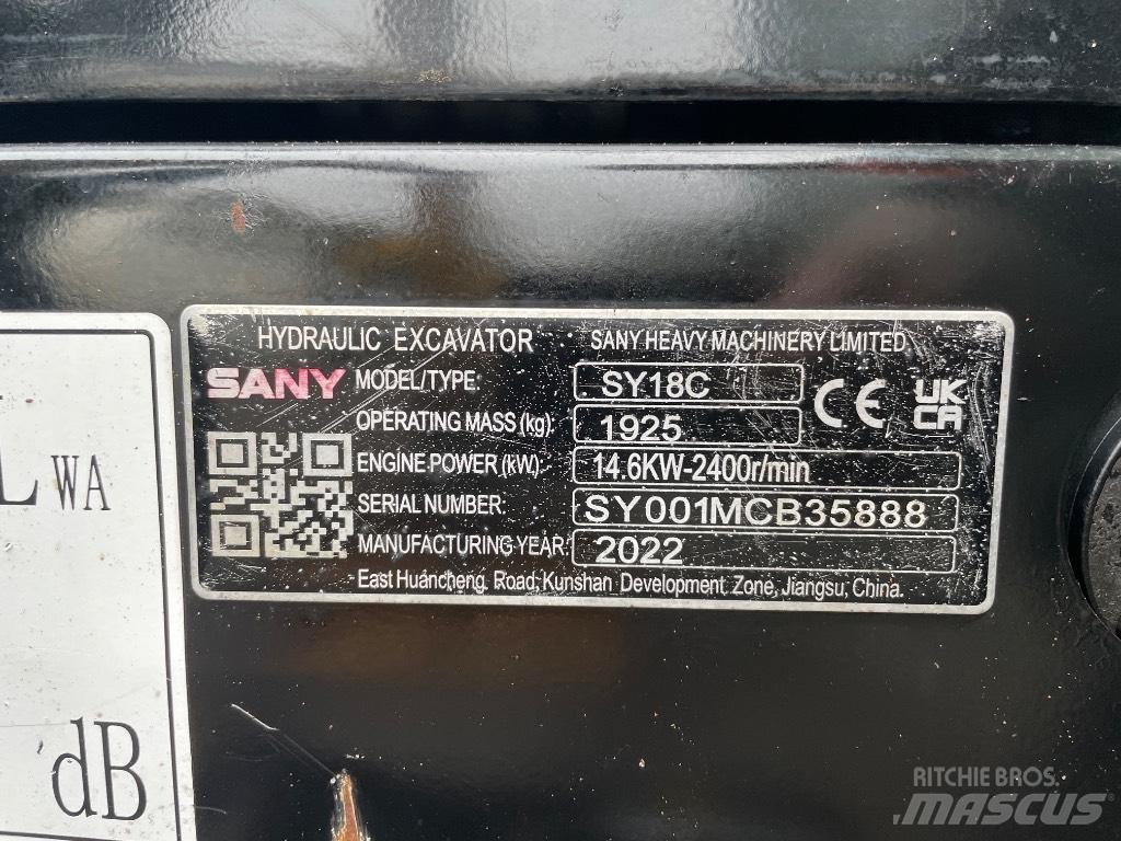 Sany SY 18 C Minibagger < 7t