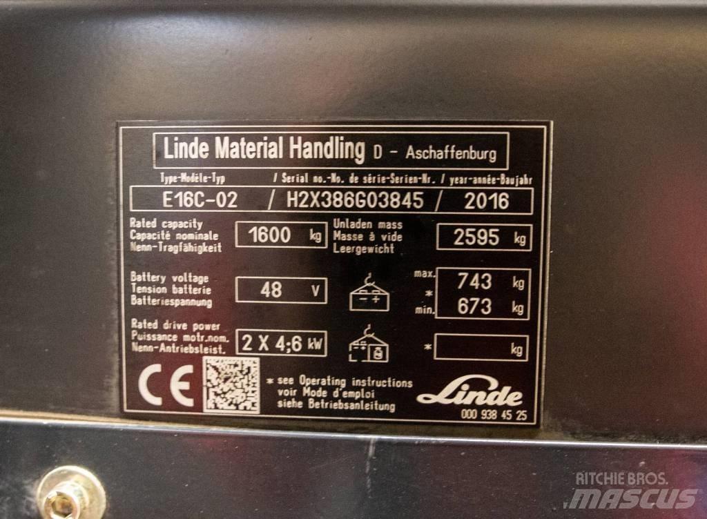 Linde E 16 C-02 Elektrische heftrucks