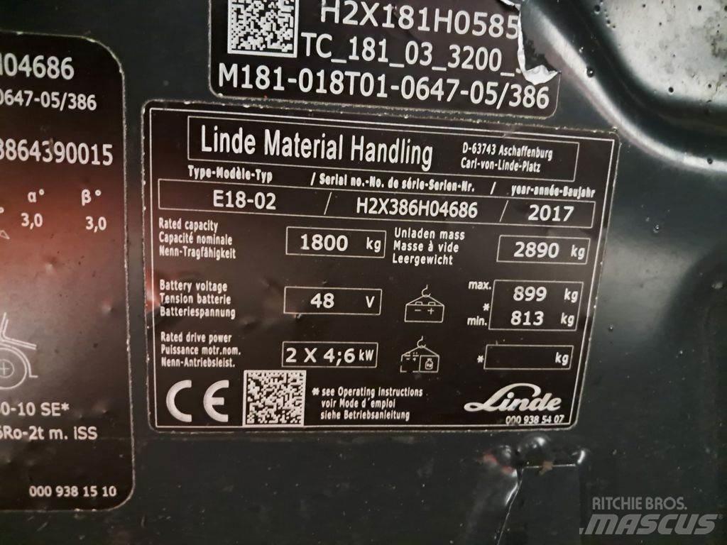 Linde E18-02 Elektrische heftrucks