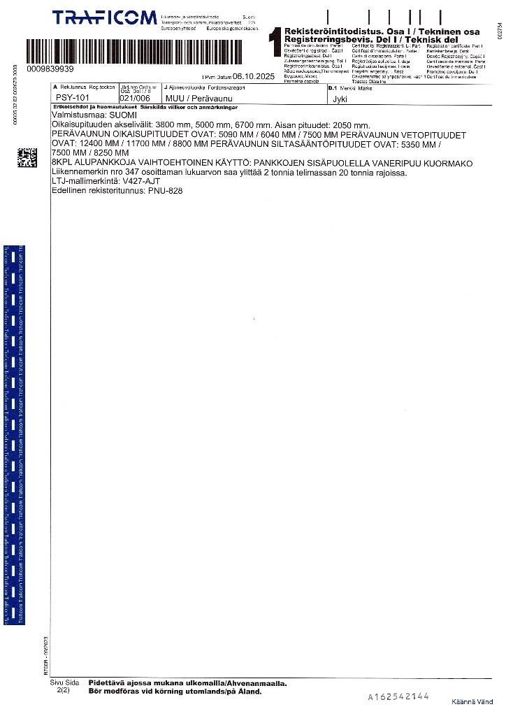 Jyki V427-AJT Holzanhänger