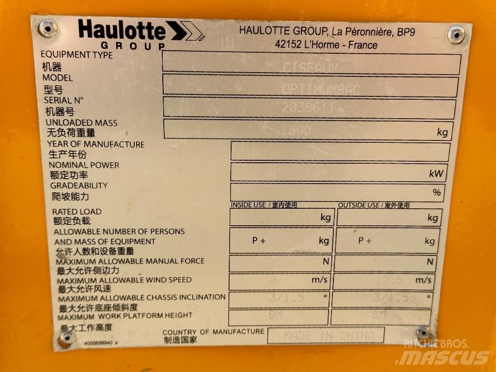 Haulotte OPTIMUM 8 Scheren-Arbeitsbühnen