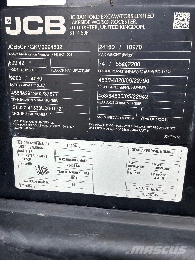 JCB 509-42 Teleskoplader