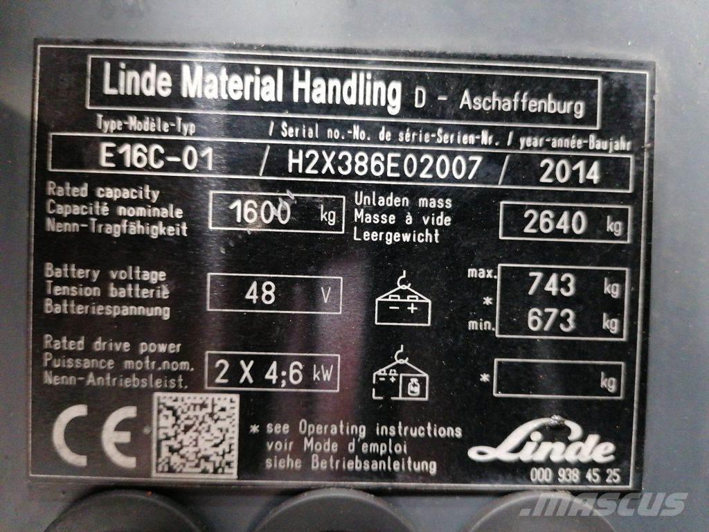 Linde E16C-01 Elektrische heftrucks