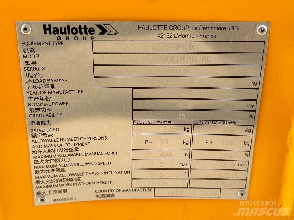 Haulotte OPTIMUM 8 Scheren-Arbeitsbühnen