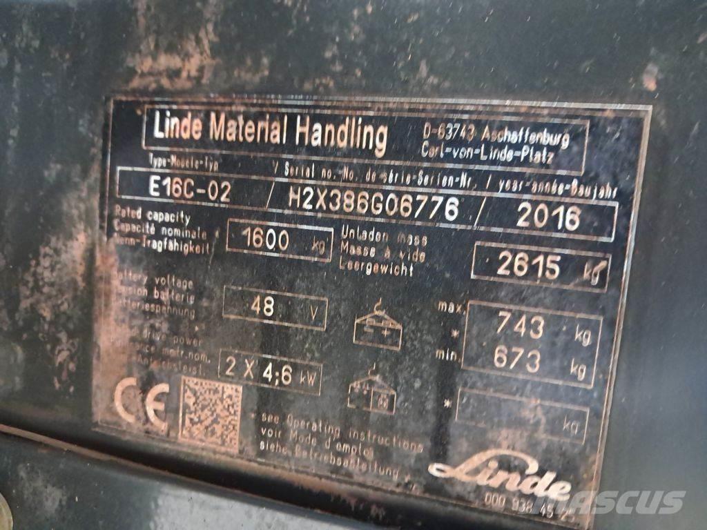 Linde E16C-02 Elektrische heftrucks