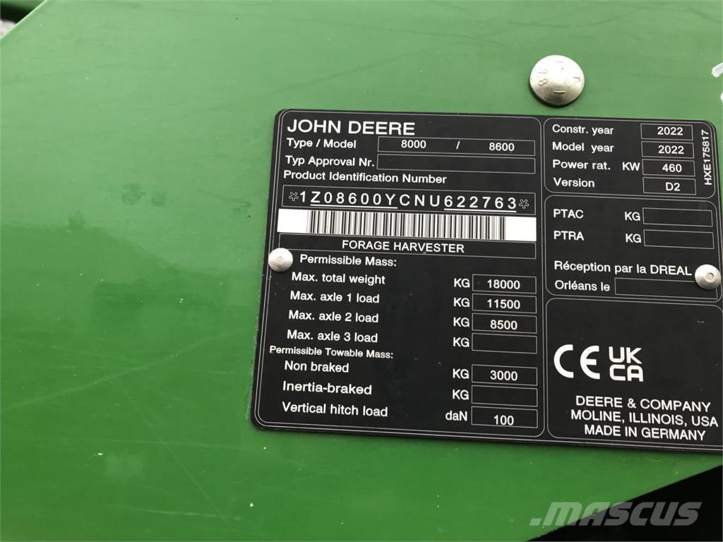 John Deere 8600 Selbstfahrende Häcksler