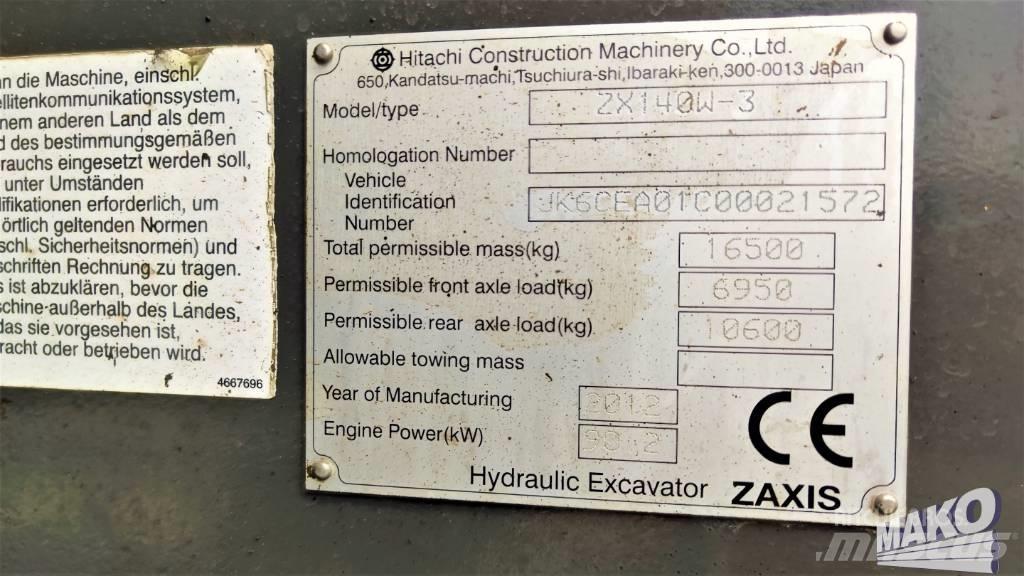 Hitachi ZX 140 W-3 Mobilbagger