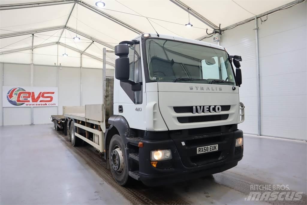 Iveco STRALIS 420 DRAWBAR Pritschenwagen/Pritschenwagen mit Seitenklappe