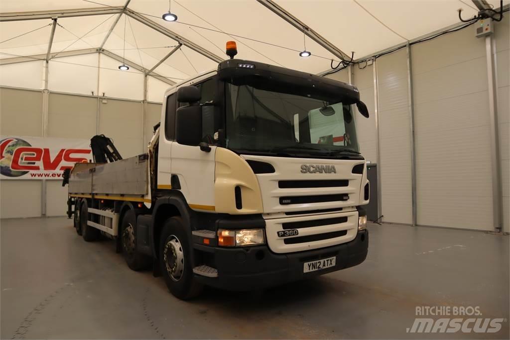 Scania P360 DROPSIDE REAR Ruwterrein kranen