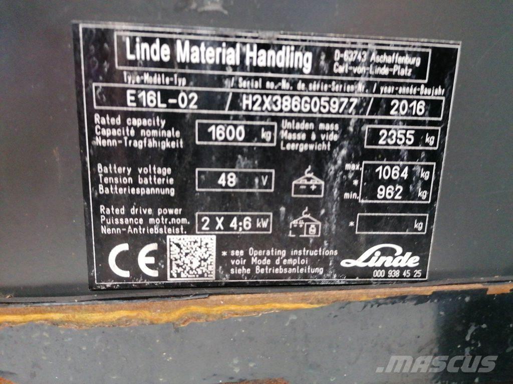 Linde E16L-02 Elektrische heftrucks
