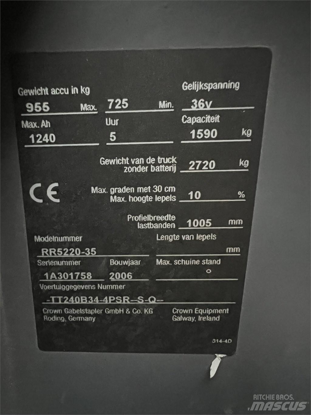 Crown RR 5220-35 Elektrische heftrucks