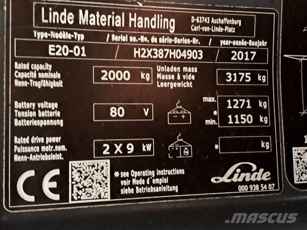 Linde E20-01 Electric forklift trucks