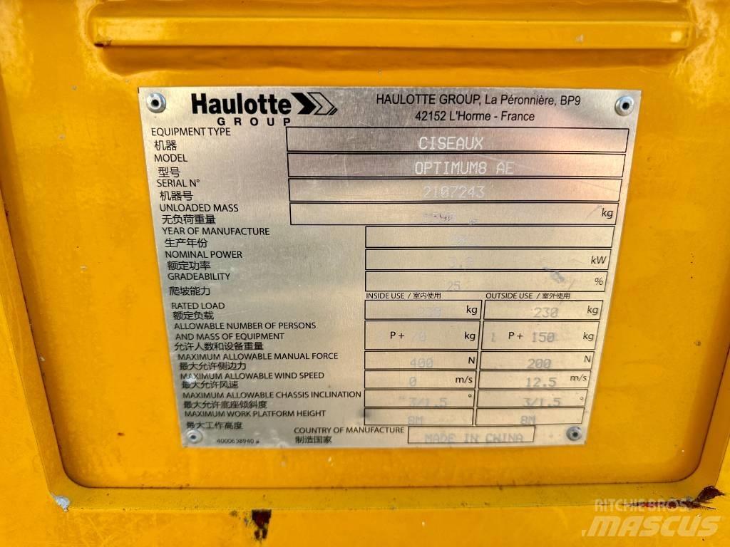 Haulotte OPTIMUM 8 Scheren-Arbeitsbühnen