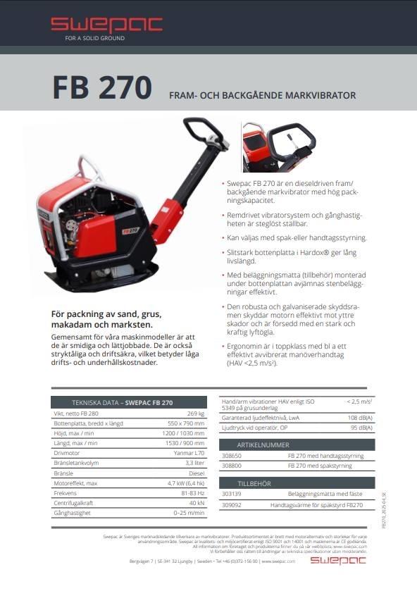 Swepac FB 270 Vibrationsgeräte