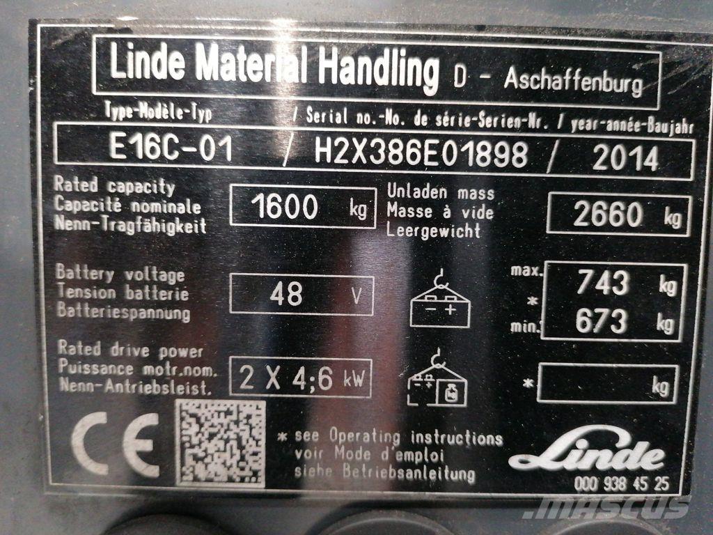 Linde E16C-01 Elektrische heftrucks
