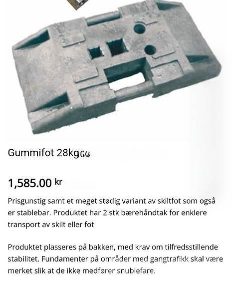  Brukt Skiltfot Andere Zubehörteile