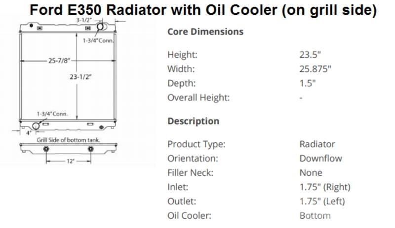 Ford E350 Radiatoren