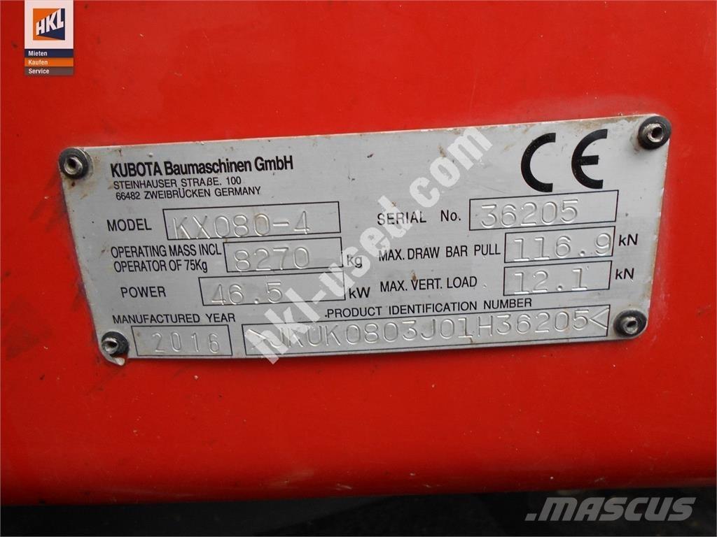 Kubota KX 080-4 Minibagger < 7t